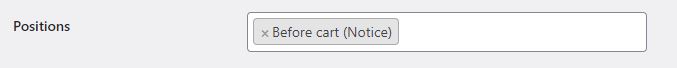 Screenshot van Positions (instellingen) van de WordPress / WooCommerce plugin Order Minimum/Maximum Amount for WooCommerce.