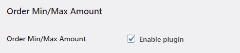 Screenshot van General options bij de  WordPress / WooCommerce plugin  Order Minimum/Maximum Amount for WooCommerce.