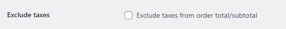 Screenshot van Exclude taxes (instellingen) van de WordPress / WooCommerce plugin Order Minimum/Maximum Amount for WooCommerce.